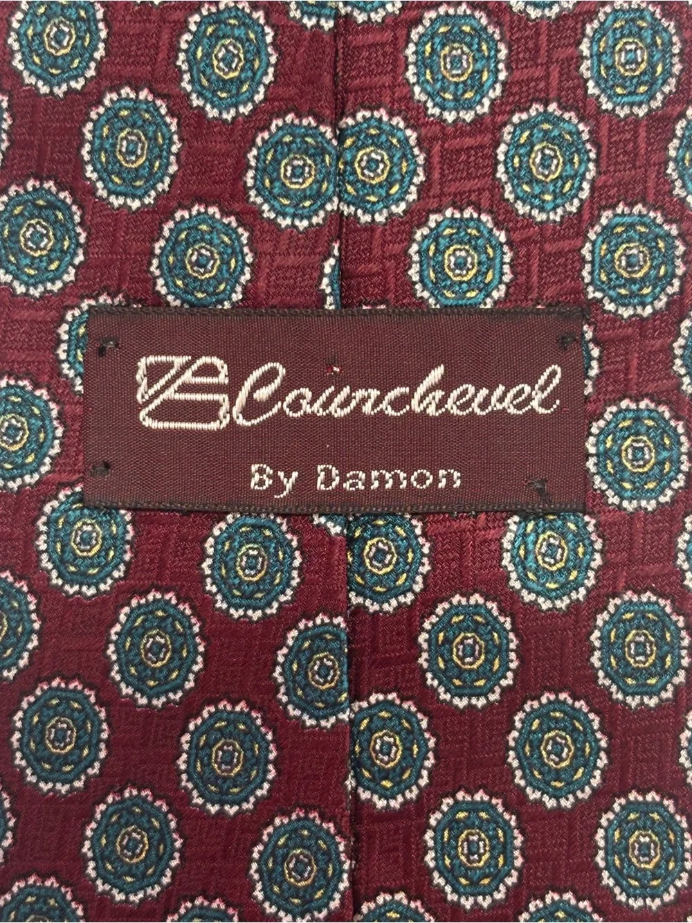 Vintage Courchevel by Damon Union Made Italian Silk Wide Tie Made USA